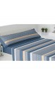 Bedrucktes Bettwäsche-Set Polyester-Baumwolle 3-teilig Kissenbezug Spannbettlaken und Bettlaken Qualität und Design weich und strapazierfähig blaue Feder für 90 cm breite Betten