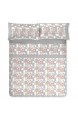 Bedrucktes Bettwäsche-Set Polyester-Baumwolle 3-teilig Kissenbezug Spannbettlaken und Bettlaken Qualität und Design weich und strapazierfähig graue Puzzle 90 cm Bett
