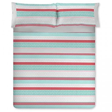 Bedrucktes Bettwäsche-Set Polyester-Baumwolle 3-teilig Kissenbezug Spannbettlaken und Bettlaken Qualität und Design weich und strapazierfähig graue Feder 90 cm Bett