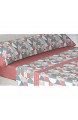 Bedrucktes Bettwäsche-Set Polyester-Baumwolle 4-teilig 2 Kissenbezüge Spannbettlaken und Bettlaken Qualität und Design weich und robust Coral-Puzzle 150 cm Bett