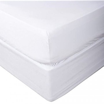 Calico Homes 1 x Spannbetttuch (nur das untere Bettlaken) passend für bis zu 38 1 cm tiefe Taschen Fadenzahl 1000 100% reine ägyptische Baumwolle einfarbiges Muster Kingsize Weiß