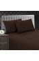 Elegant Comfort Bettlaken-Set Fadenzahl 1500 ägyptische Qualität Knitter- und lichtbeständig 3-teilig für Doppelbett/Doppelbett XL Schokoladenbraun