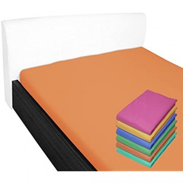 Nurtextil24 Bettlaken 240x250cm 28 Farben 100% Baumwolle ohne Gummizug (180x200cm und 200x200cm) Orange