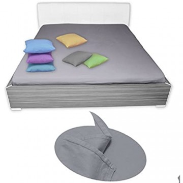 Qool24 Bettlaken Flanell mehrere Farb- & Größen Varianten Bettüberwurf ohne Gummizug 100% Baumwolle Grau 150 x 240 cm