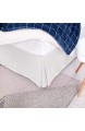 Sxspace Gefalteter Bettrock auf Plattform Easy Care-Serie Perkal-Bettlaken mit 200 Fadenzahl Leintuch mit Faltenvolant (Weiß Double 137cm x 191cm + 39cm Drop)