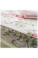 Usning Bettwäsche-Set aus 100 % Baumwolle mit Rosen-Druck mit tiefen Taschen Spannbettlaken Bettlaken und Kissenbezügen 4-teilig King-Size-Größe