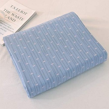 ZXXYTA Gebürstetes Dickes Bettlaken aus Reiner Baumwolle einteiliges einfaches Bettlaken im Ins-Stil(Color:Blue Size:2.0m)