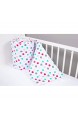 Amilian Bettumrandung für Kinderbett Baby Nest Kopfschutz Nestchen Bettnestchen Baby Kantenschutz Tupfen Bunt 180cm x 30cm (für das Babybett 120x60cm- Kopfschutz)