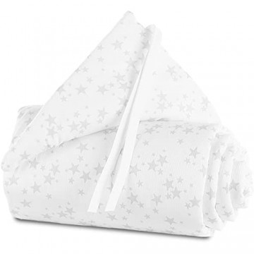 babybay Nestchen Piqué passend für Modell Maxi Boxspring und Comfort weiß Sterne perlgrau