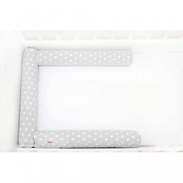 Bettschlange Nestchenschlange Bettumrandung Babybettschlange Bettrolle für Kinderbett (3 x 70 cm Mouse)