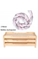 Bettumrandung Finoki Kinderbett Nestchenschlange Weben Bettschlange Kantenschutz Kopfschutz Stoßstange für Baby |200 cm (weiß grau Pulver)
