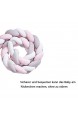 Bettumrandung Finoki Kinderbett Nestchenschlange Weben Bettschlange Kantenschutz Kopfschutz Stoßstange für Baby |200 cm (weiß grau Pulver)