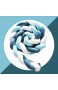 FFDL Bettumrandung Bettschlang Bettumrandung Geflochten Weich und Bequem Geruchlos Gute Qualität Nestchenschlange Für Jungen Und Mädchen Neugeborene 3M (Weiß＆Marine＆Blau)