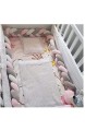 LFEWOX Bettumrandung Babybett Länge 5M Baby Nestchen Bettumrandung Weben Geflochtene Stoßfänger Dekoration Für Krippe Kinderbett Kantenschutz (Grau + Weiß + Pink)
