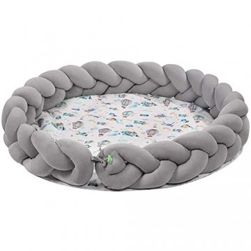LULANDO Spielmatte für Kinder Matte mit einem Durchmesser von 100 cm 100% Baumwolle Bodenmatte für Kinder Kindermatte Matte für Babys runde Spielmatte (Plane) 5902659886026