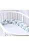Milopon Baby Nestchen Bettumrandung Weben Bettschlange 4 Geflochten Kantenschut Kopfschutz Stoßfänger Dekoration für Krippe Kinderbett Länge 2M/2.5M/3M