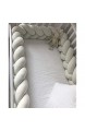 MZSC Cotton Bed Sleep Bumper 3M Baby-Bett Auto Braid Knot Kissen-Kissen-Auto-für Säuglingskrippe Schutz Nestchen Raum-Dekor (Color : Weiß)