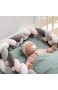 Navaris Bettschlange geflochten 200cm Nestchen Zopf - Babybett Stoßfänger 4 Weben Bettumrandung lang - Kopfschutz Zugluftstopper