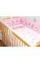 Nestchen Bettumrandung Kopfschutz Für Baby Kind - EULE ROSA - 190cm 360 cm 420cm für Bett 70x140 cm 60x120cm 360 cm