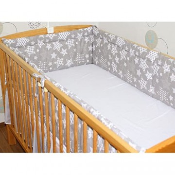 Nestchen Bettumrandung Kopfschutz Für Baby Kind - Galaxis GRAU- 190 cm 360 cm 420cm für Bett 70x140 cm 60x120cm 360 cm