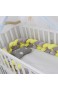 OMGPFR Neugeborene Stoßstange Lang geknotete Zopfkissen Babybett Stoßstange in der Krippe Kinderzimmer Babybett Knoten Kinderzimmer Dekor 4 Zöpfe / 4 Stränge E 360CM