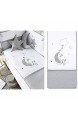 pirulos 21013219 Steppdecke Nestchen und Kissen Motiv Mond 62 x 125 cm weiß und grau