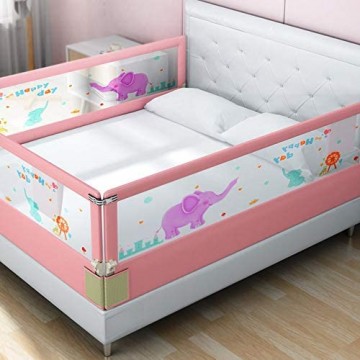 Baby-Bettgitter Faltbar Easy Fit Sicherheitsgitter Für Kleinkinder/Kinder Pink Hoch 66CM (Size : 150CM)