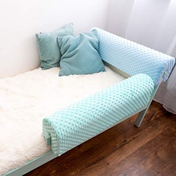 Bettumrandung Kinderbetten Schutz - Bettkantenschutz Kinder für Bettrahmen Kantenschutz Babybett Minky 73cm Minky (HELLGRAU)…