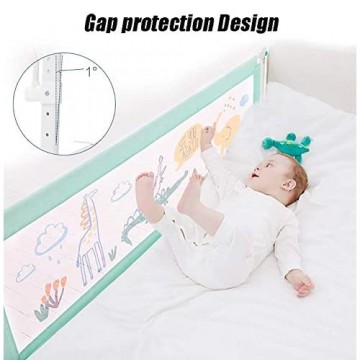 HLR-Baby Bettgitter Kleinkind-Bettgitter-Baby-Kindersicherheits-Schutzgitter-Kind-Bedrail-Höhenverstellung (Color : Green Size : 180cm)