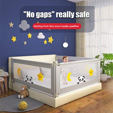 InLoveArts Bettgitter für 120/150/180/200 / cm Tragbares Bettgitter für Matratze in voller Größe (24 Gänge verstellbar) Baby Sicherheitszaun Bett mit doppelt Abschließbarer Schnalle