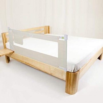 Kinder Babybettgitter Faltbar Vertikale Schutzbett mit verschließbarer Schnalle für Babys und Kinder rausfallschutz bett bettgitter 150 cm x 68 cm