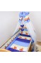10-teiliges Baby Bettwäsche Set 140x70cm 4-seitig Kinderbett Schutz - Muster 9