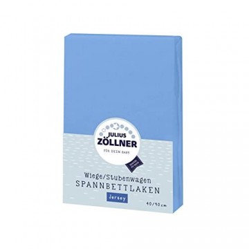 Julius Zöllner 8330013300 Jersey Spannbetttuch für Wiegen 90x40 und Stubenwagen Farbe: blau