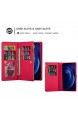 Miagon Reißverschluss Brieftasche Glitzer Hülle für Xiaomi Redmi Note 8 Pro Flip Handytasche mit 9 Kartenfächer Handschlaufe PU Leder Magnet Bling Multifunktions Rose Rot