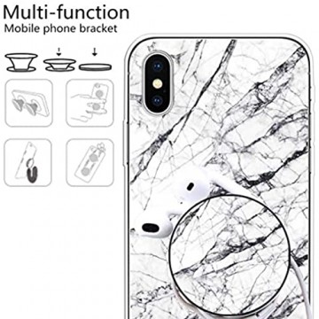 Nadoli Marmor Hülle für iPhone Xr 6.1 Prämie Glatt Flexibel Weich Bunt Marmor Muster Ultra Dünn Gummi Silikon Handyhülle Schutzhülle mit Ständer für iPhone Xr 6.1