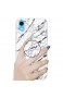 Nadoli Marmor Hülle für iPhone Xr 6.1" Prämie Glatt Flexibel Weich Bunt Marmor Muster Ultra Dünn Gummi Silikon Handyhülle Schutzhülle mit Ständer für iPhone Xr 6.1"