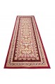 Carpeto Klassisch Läufer Teppich Rot 80 x 300 cm Ornamente Muster Kurzflor Verona Kollektion