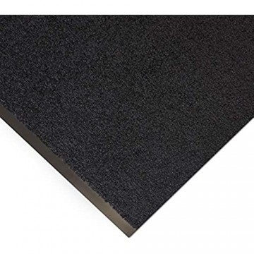casa pura Schmutzfangläufer Meterware | 90 cm breiter Flur Teppich gegen Feuchtigkeit und Schmutz | rutschfest und einfarbig (Schwarz - 6 m Länge)