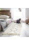 Elloevn Baumwollteppich Bedruckte Moderne Handgewebt Teppiche Läufer mit Quasten Waschbar Teppiche für Schlafzimmer Wohnzimmer Küche Schwarz und Weiß 60 x 130 cm