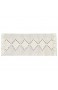 Elloevn Baumwollteppich Bedruckte Moderne Handgewebt Teppiche Läufer mit Quasten Waschbar Teppiche für Schlafzimmer Wohnzimmer Küche Schwarz und Weiß 60 x 130 cm