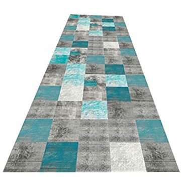 Läufer Teppich Lange Flur Teppiche Quadratisches Muster - rutschfeste Gummirücken - Harttragende Teppiche Eingangsmatte - 80/90/100/120 cm Breit (Size : 120x200cm)