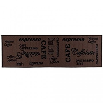 onloom Küchenläufer Coffee strapazierfähiger und Pflegeleichter Läufer in Kaffee-Muster Verschiedene Motive braun Farbe:Brown Größe:57 x 180 cm