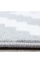 SIMPEX Bettumrandung Läufer Teppich Kurzflor Kariert Muster Läuferset 3 teilig Schlafzimmer Flur Meliert Grau Weiß Bettset:2x80x150+1X80x300