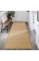 ybaymy Sisal Teppich Läufer Teppich aus Naturfasern 300 x 80 cm Matte Naturfaser Kratzmatte aus Baumwolle Sisalteppich mit Anti-Rutsch-Unterlage für Wohnzimmer Schlafzimmer
