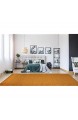 Carpeto Rugs Modern Teppich Einfarbig Muster - Flauschige Flachflor Teppiche für Wohnzimmer Schlafzimmer Kinderzimmer - Kurzflor in Versch. Größen Pastell Farben Orange 120 x 170 cm