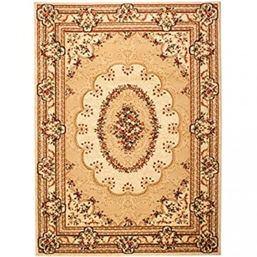 Carpeto Teppich Orientteppich Creme 300 x 400 cm Ornamente Konturenschnitt Muster Iskander Kollektion