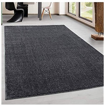 Carpettex Teppich Wohnzimmerteppich kurz modern Farbe und Größe wählbar grau 160x230 cm
