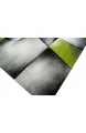 Designer Teppich Moderner Teppich Wohnzimmer Teppich Kurzflor Teppich mit Konturenschnitt Karo Muster Grün Grau Weiß Schwarz Größe 80x150 cm