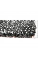 Designer Teppich Moderner Teppich Wohnzimmer Teppich Kurzflor Teppich mit Konturenschnitt Karo Muster Grün Grau Weiß Schwarz Größe 80x150 cm