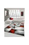 Designer Teppich Moderner Teppich Wohnzimmer Teppich Kurzflor Teppich mit Konturenschnitt Karo Muster Rot Grau Weiß Schwarz Größe 160x230 cm